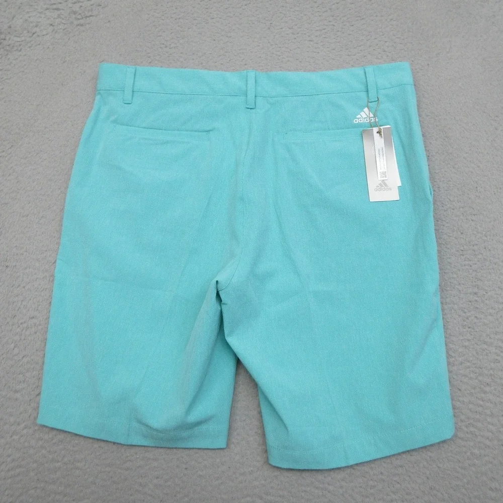 Adidas Crosshatch Golf Shorts Men 34x10 Green Stretch Performance Preppy Resort